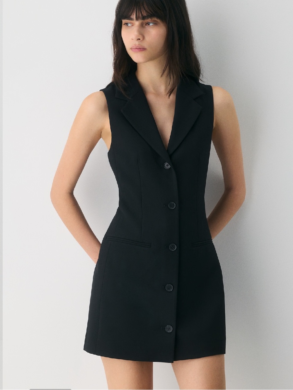 Babaton Black Sleeveless Blazer Mini Dress - Mastermind